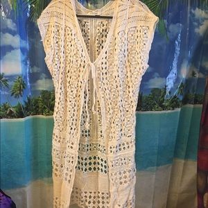 Crocheted Swim suit coverup.